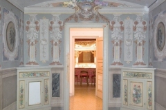 Particolare dell'arredo dei palchi.